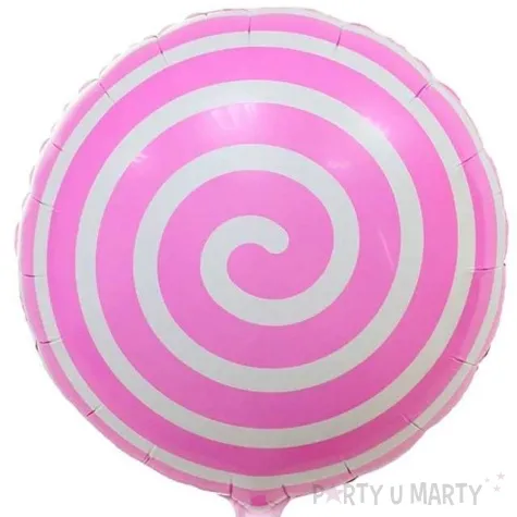 balon foliowy lizak spiralka rozowy oem 18 rnd
