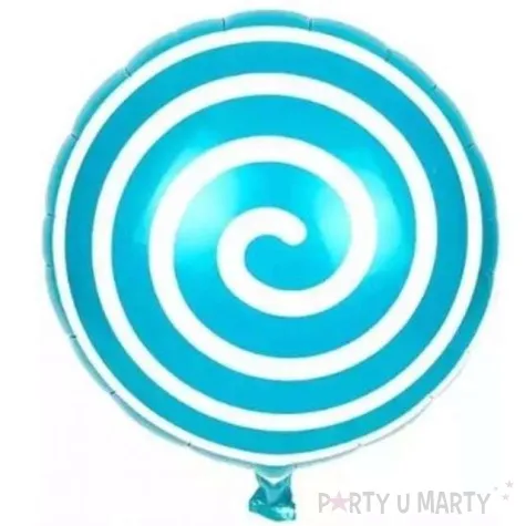 balon foliowy lizak spiralka turkusowy oem 18 rnd
