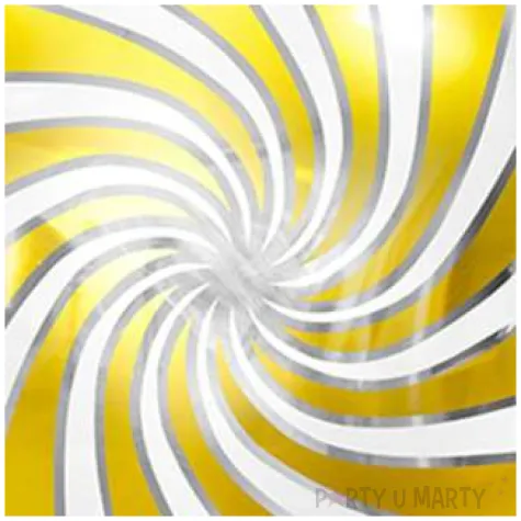 balon foliowy lizak zloto bialy partydeco 14 rnd