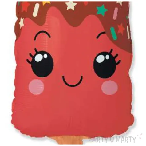 balon foliowy lod na patyku czerwony flexmetal 24 shp