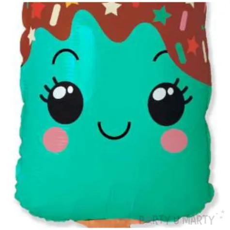 balon foliowy lod na patyku turkusowy flexmetal 24 shp