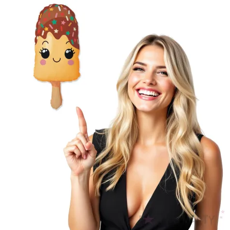 balon foliowy lod na patyku zolty flexmetal 24 shp