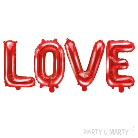 balon foliowy love czerwony partydeco zestaw