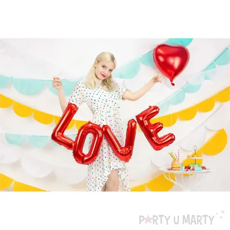 balon foliowy love girlanda czerwony partydeco zestaw