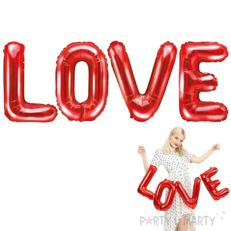 balon foliowy love girlanda czerwony partydeco zestaw