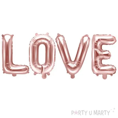 balon foliowy love rozowe zloto partydeco 14 ltr