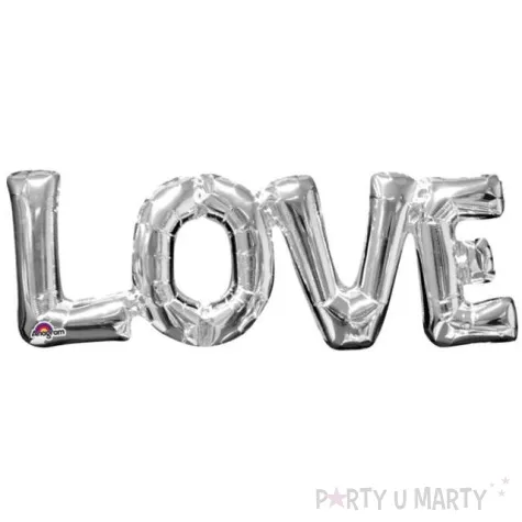 balon foliowy love srebrny amscan 24 shp