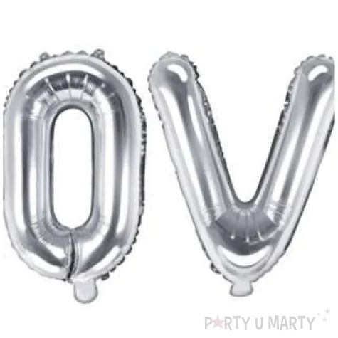 balon foliowy love srebrny partydeco zestaw