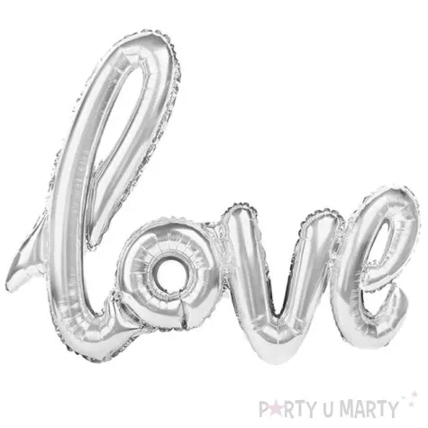 balon foliowy love srebrny patypal 38 shp