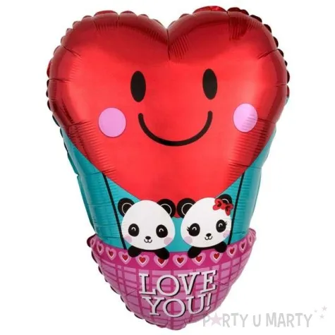 balon foliowy love you balon z pandami amscan 33x43 cm shp