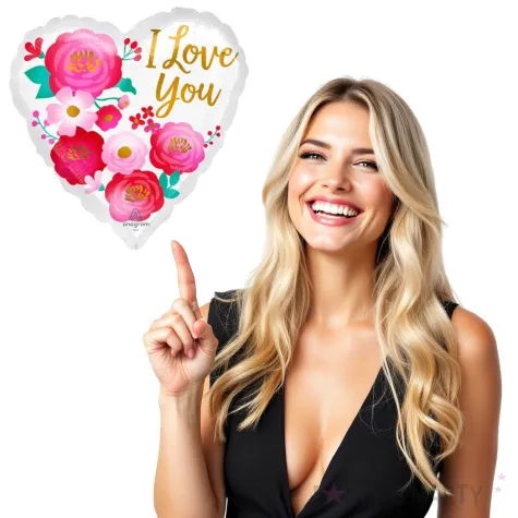 balon foliowy love you flowers amscan 18 hrt