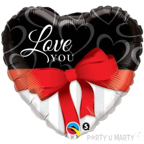 balon foliowy love you red ribbon qualatex 18 hrt