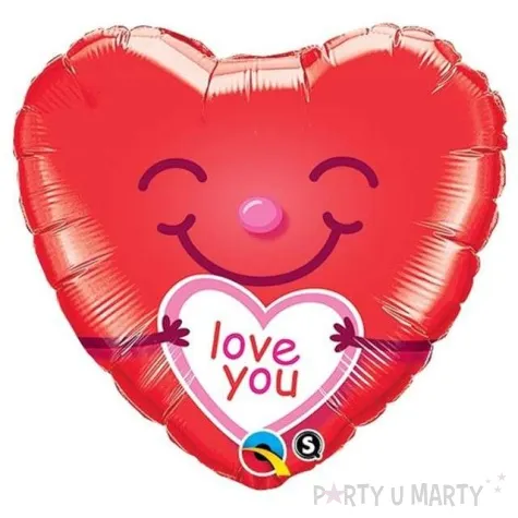 balon foliowy love you smiley heart qualatex 18 hrt