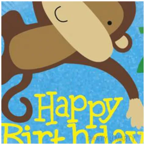 balon foliowy malpka happy birthday betallic 18 rnd