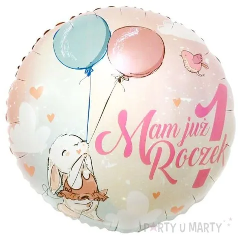 balon foliowy mam juz roczek kroliczek godan 18 rnd