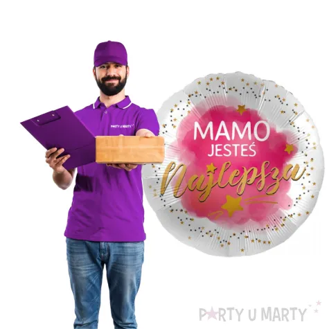 balon foliowy mamo jestes najlepsza rozowy premioloon 17 rnd