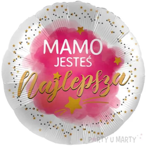 balon foliowy mamo jestes najlepsza rozowy premioloon 17 rnd