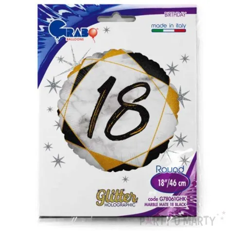 balon foliowy marmur 18 czarny grabo 18 rnd