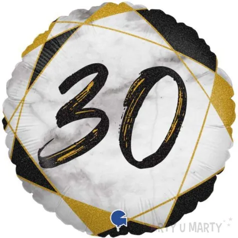 balon foliowy marmur 30 czarny grabo 18 rnd