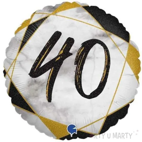 balon foliowy marmur 40 czarny grabo 18 rnd