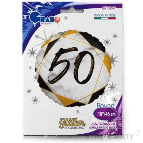 balon foliowy marmur 50 czarny grabo 18 rnd