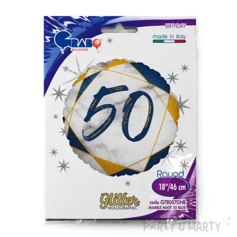 balon foliowy marmur 50 granatowy grabo 18 rnd