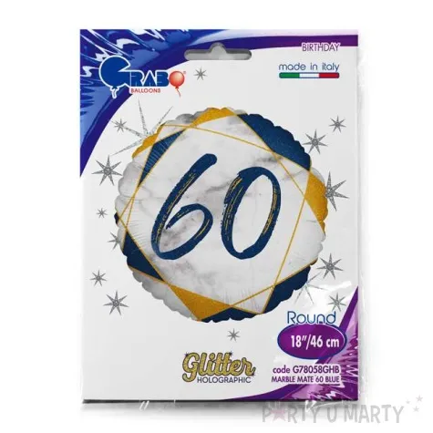 balon foliowy marmur 60 granatowy grabo 18 rnd