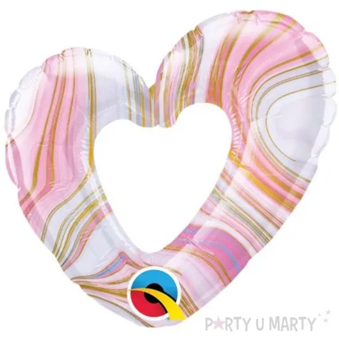 balon foliowy marmurkowe serce qualatex 14 hrt