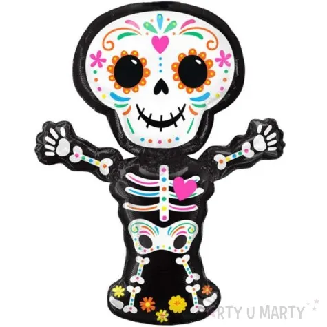 balon foliowy meksykanski kosciotrup bialy amscan 26 shp