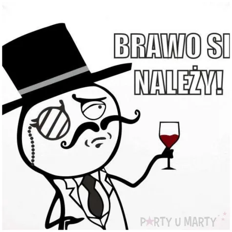 balon foliowy mem milord brawo sie nalezy bialy 18 rnd