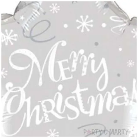 balon foliowy merry christmas gwiazda srebrny qualatex 20 str