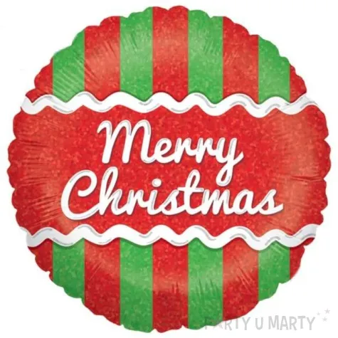 balon foliowy merry christmas lizak betallic 18 rnd