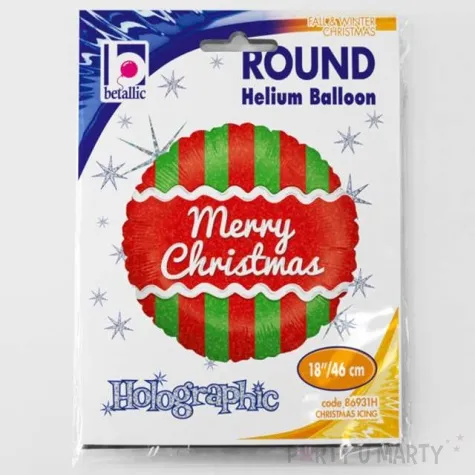 balon foliowy merry christmas lizak betallic 18 rnd