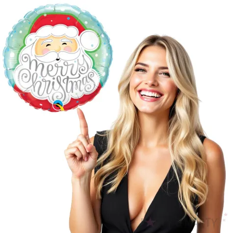 balon foliowy merry christmas mikolaj qualatex 18 rnd