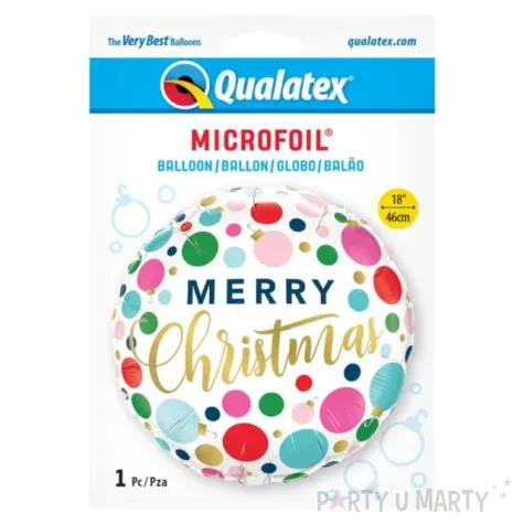 balon foliowy merry christmas qualatex 18 rnd