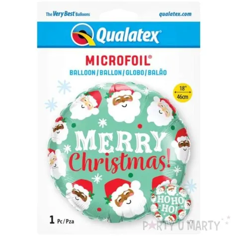 balon foliowy merry christmas swiateczne mikolaje qualatex 18 rnd