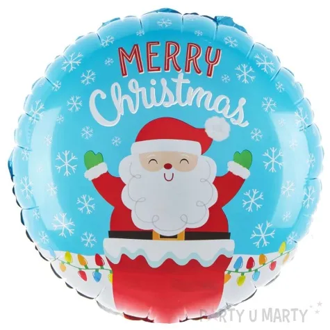 balon foliowy merry christmas swiety mikolaj w kominie partypal 18 rnd