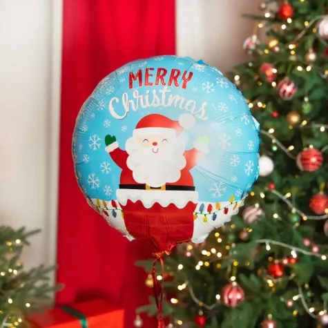 balon foliowy merry christmas swiety mikolaj w kominie partypal 18 rnd