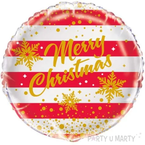 balon foliowy merry christmas unique 18 rnd