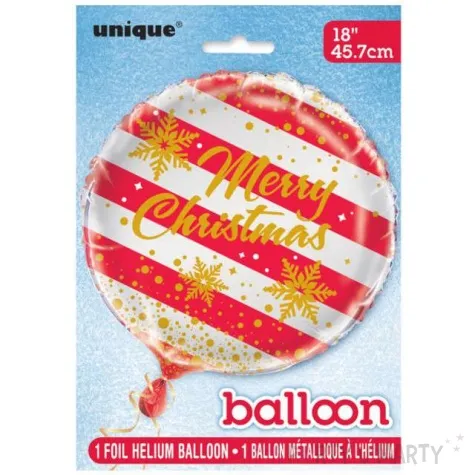 balon foliowy merry christmas unique 18 rnd