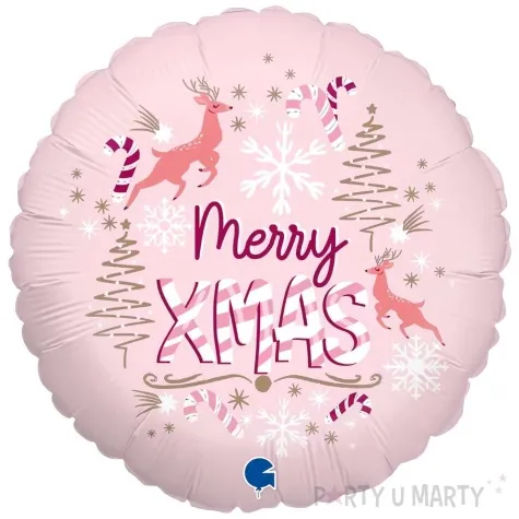 balon foliowy merry xmas pink christmas rozowy grabo 18 rnd