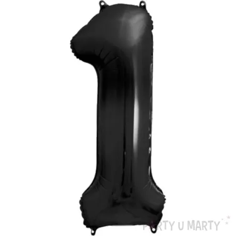 balon foliowy metalizowana cyfra 1 czarny partydeco 33 dgt