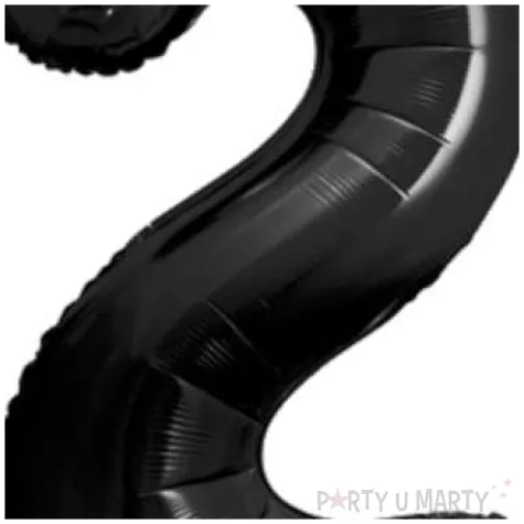 balon foliowy metalizowana cyfra 2 czarny partydeco 33 dgt
