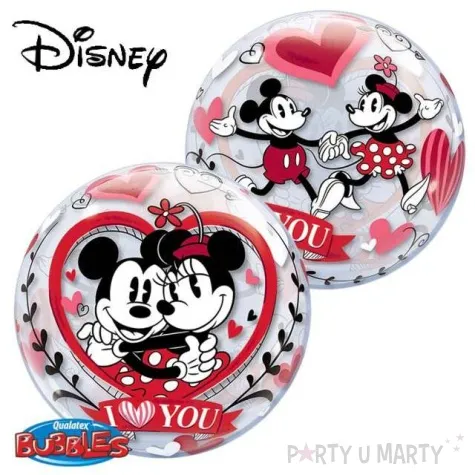 balon foliowy mickey minnie i love you qualatex bubbles 22 orb