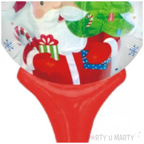 balon foliowy mikolaj z choinka i prezentem 18 hnd