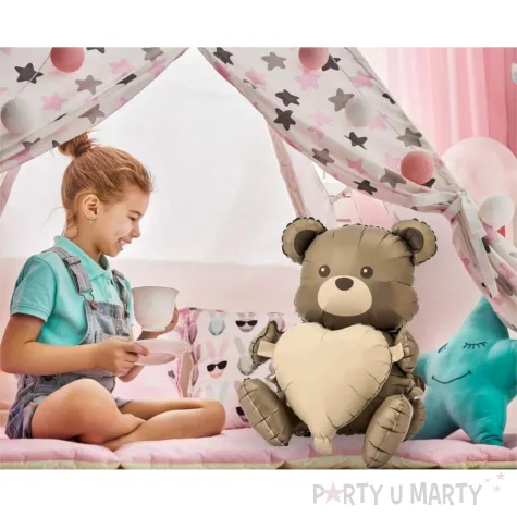 balon foliowy mis matus z serduszkiem bezowy godan 22 shp