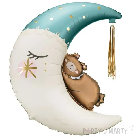 balon foliowy mis na ksiezycu niebieski partydeco 38 shp