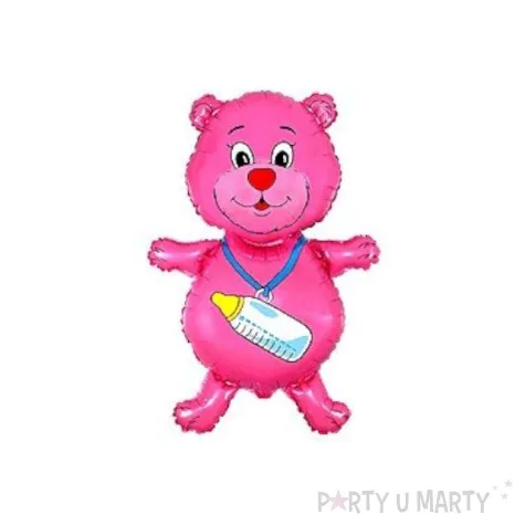 balon foliowy mis z butelka rozowy flexmetal 36 shp