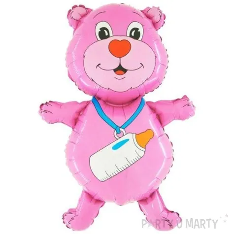 balon foliowy mis z butelka rozowy grabo 36 shp