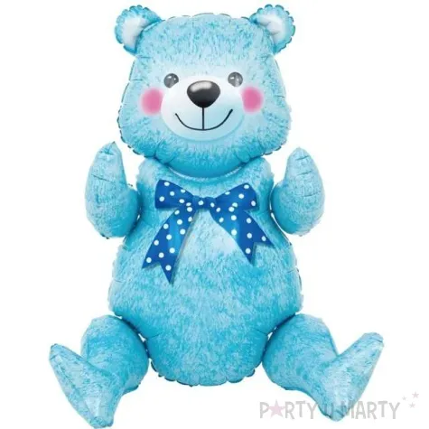 balon foliowy mis z kokardka niebieski partypal 32 shp